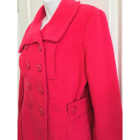 Wet Seal Junior's Jacket Sz XL Pink Wool Blend ~ Lighter Weight - Picture 11 of 11